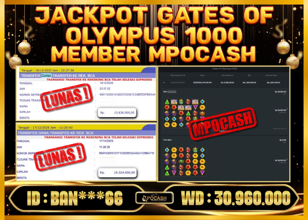 MPOCASH JACKPOT GATES OF OLYMPUS 1000